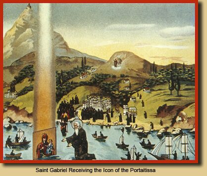 Saint Gabriel Receiving the Icon of the Portaitissa