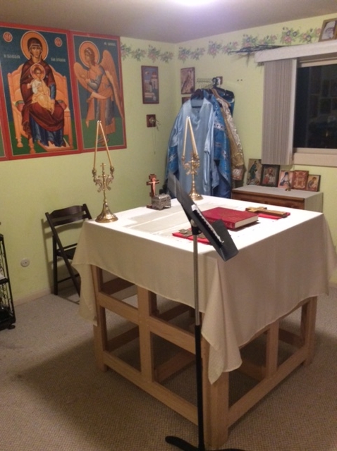 Another view of the altar table. Glory be to our holy
    God!