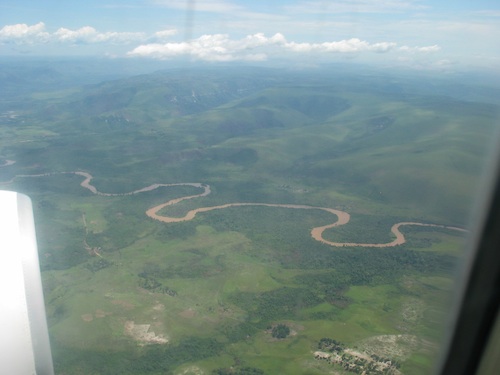 Another view of the Congo from the airplane. We think this is the Congo
    River.
