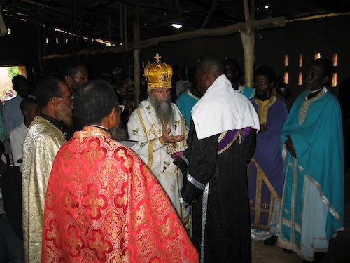 Vladyka washing his hands before the next Liturgy.