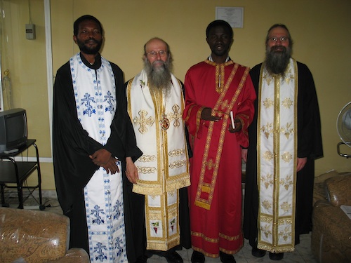 Photo after Father Patrick was made a deacon in Kinshasa.
