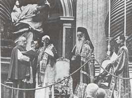 Athenagoras
  Co-Worshipping with Paul VI in the Basilica of St. Peter.