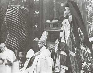St. Peter’s
  Basilica-Rome (December 7, 1965) - The ‘Lifting’ of the Anathemas Metropolitan
  Meliton of Chalcedon With Pope Paul VI & His Cardinals.