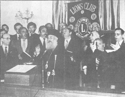 The former Greek New Calendar Archbishop of Australia Seraphim appears with the
  Masonic-connected Lion’s Club.